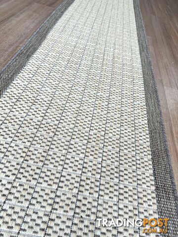 Suva Flat Woven Natural Coffee 405 712 Hallway Runner Non Slip 17M - 405-712