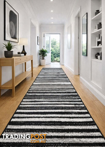 Seville Modern Hallway Runner 80CM Wide 2M  - Axon-614681-Black - photo 2 of 4