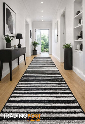 Seville Modern Hallway Runner 80CM Wide 2M - Axon-614681-Black