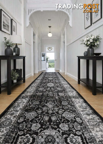 Traditional Hall Runner Verona Fume 9641 80CM Wide 1m - Verona 9641 Fume