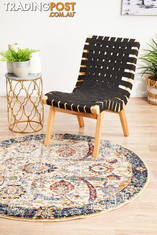 Evoke Peacock Ivory Transitional Round Rug 240X240CM - EVO-255-IVO-240X240