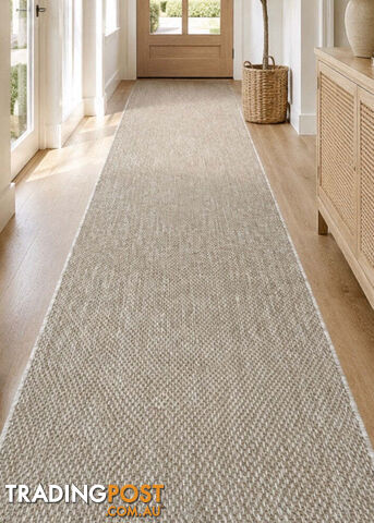 Malia Sand Hallway Runner Non-Slip 80cm Wide 12.5M - CHINO 20022 SAND - 80CM