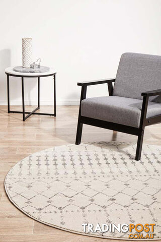 Chrome Elsa Silver Round Rug 150X150CM - CRO-ELS-SIL-150X150