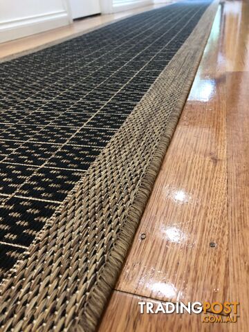 Suva Natural Black 405 112 Hallway Runner Non-Slip 12.5M  - 405-112