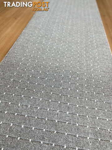 Roma Dots Grey Hallway Runner 80CM Wide 3.5M - MOS JAZZ GREY WHITE 80CM