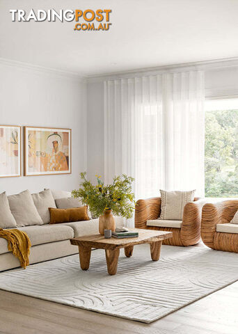 Darren Palmer Zen White Rug 290X200CM - DP-ZEN-290X200