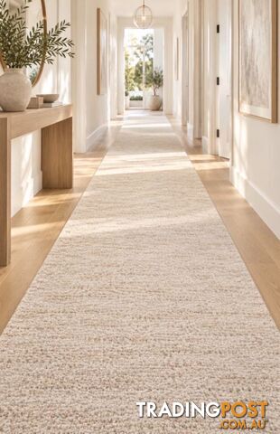 Nori Beige Hallway Runner 80CM Wide 12.5M
