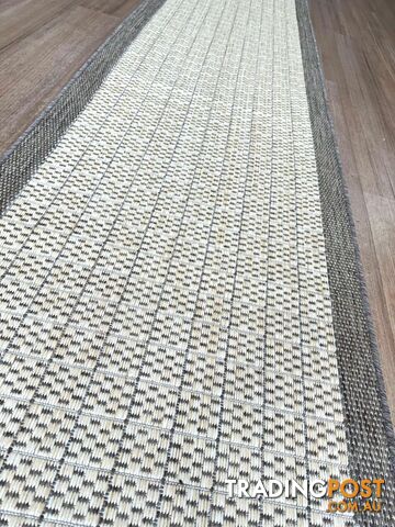 Suva Flat Woven Natural Coffee 405 712 Hallway Runner Non Slip 4M - 405-712
