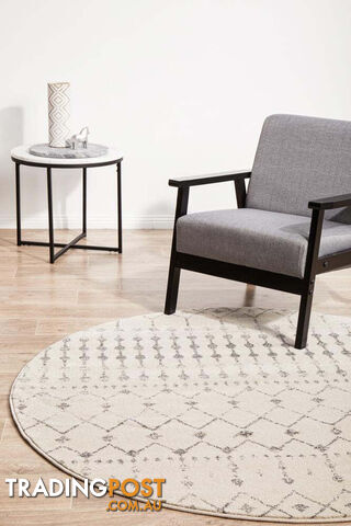 Chrome Elsa Silver Round Rug 200X200CM - CRO-ELS-SIL-200X200