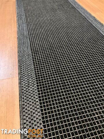 Suva Black Grey Flat Woven Hall Runner Non-Slip 17 212 2M  - 17-212 - photo 2 of 2