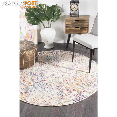 Oasis Ismail Multi Grey Rustic Round Rug 200X200cm - OAS-456-MULT-200X200