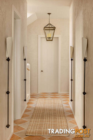 Darren Palmer Plaid Sandstone Runner Rug 300X80CM - DP-PLAID-SAND-300X80