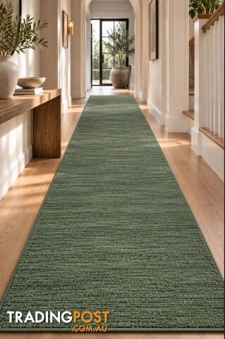 Nori Green Hallway Runner 80CM Wide 14M