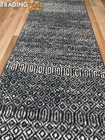 Seville Black White Hallway Runner 80CM Wide 8.5M - AXON-E614633-574-Runner