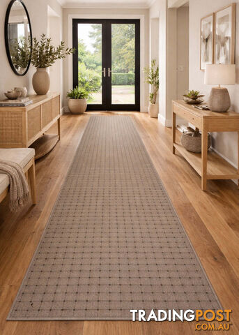 Roma Dots Taupe Hallway Runner 80CM Wide 8M - MOS JAZZ TAUPE 80CM