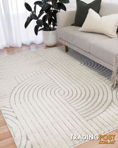 Marli Ivory light Grey Retro Rug 240x320cm - DMARLI12417-IVOLTGRY