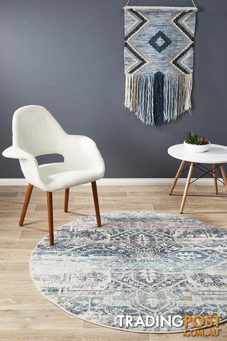 Museum Layton Blue Round Rug 240X240CM - MUS-865-BLUE-240X240