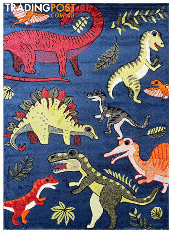 Cotton Candy E925A Dinosaur Blue 150x150cm ROUND - CC-E925A-blue-150x150