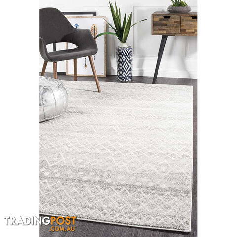 Oasis Nadia Grey Rustic Tribal Rug 330X240cm - OAS-453-GRY-330X240