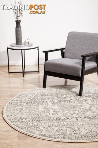 Chrome Addison Silver Round Rug 240X240CM - CRO-ADD-SIL-240X240