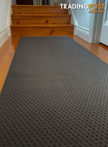 Phoenix Charcoal Hall Runner 80cm Wide Non Slip Backing 1M  - TANGO - GREY CHARCOAL