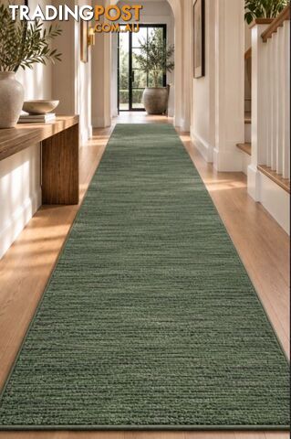 Nori Green Hallway Runner 80CM Wide 10.5M