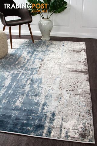 Kendra Roxana Distressed Timeless Rug Blue Grey White 400X300CM -...