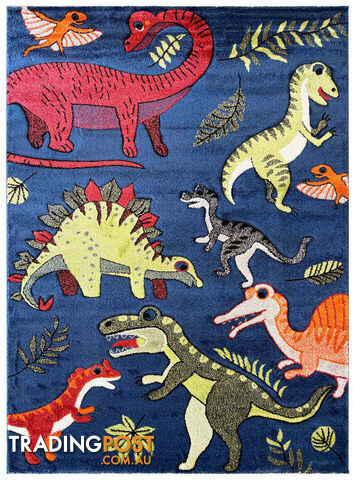 Cotton Candy E925A Dinosaur Blue 120x170cm - CC-E925A-blue-120x170