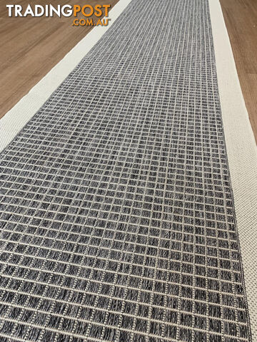 Chino 2530 Silver Ivory Hallway Runner Non-Slip 80CM Wide 9M -...
