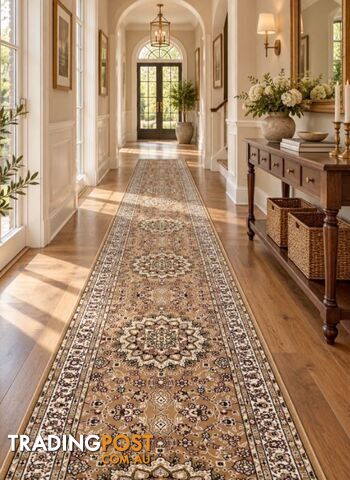 Heirloom Berber Medallion Hallway Runner 80CM Wide 13M