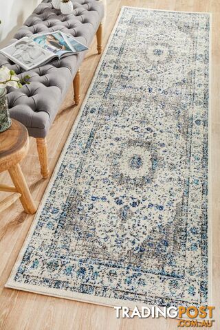 Evoke Mist White Transitional Runner Rug 500X80CM - EVO-251-WHI-500X80