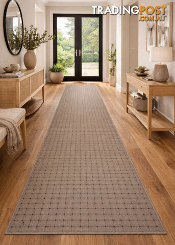 Roma Dots Taupe Hallway Runner 80CM Wide 5M - MOS JAZZ TAUPE 80CM