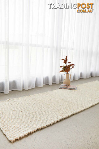 Jive White Runner Rug 300X80CM - HIVE-WHT-300X80