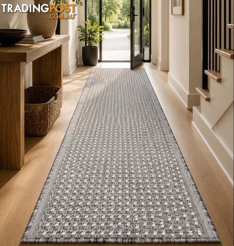 Sorrento Silver C Hallway Runner Non Slip 80CM Wide 4.5M - Seaspray 3787 W71 E-80 - photo 4 of 7