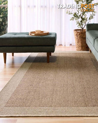 Lara Natural Border Non Slip Rug 200x290CM - CSOLARA49092-NATURAL