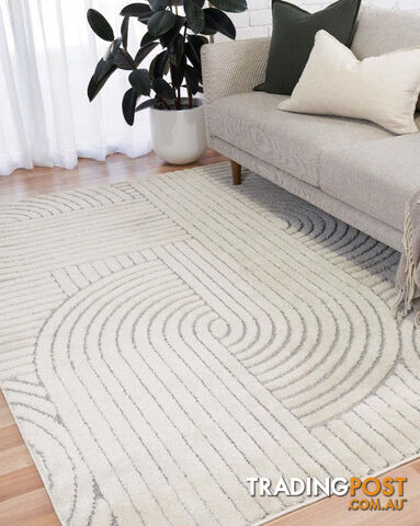 Marli Ivory light Grey Retro Rug 200x290cm - CMARLI12417-IVOLTGRY