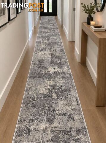 Selena Grey Hallway Runner 80CM Wide 12.5M