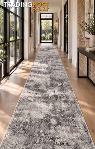 Selena Grey Hallway Runner 80CM Wide 12.5M