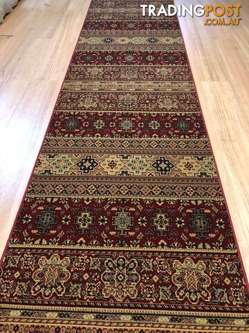 Afghan Red Hallway Runner 80CM Wide 3M  - Afghan 135 Red