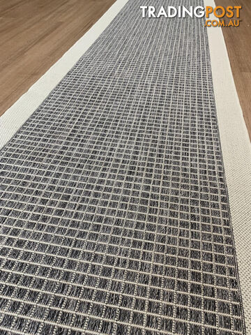 Chino 2530 Silver Ivory Hallway Runner Non-Slip 80CM Wide 2M -...