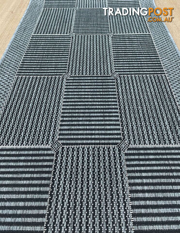Suva Squares Black Grey 22 212 Hallway Runner Non Slip 10.5M - Suva Black Grey...