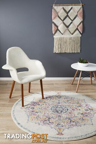 Museum Kendall Bone Round Rug 240X240CM - MUS-864-BONE-240X240
