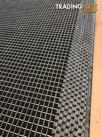 Suva Black Grey Flat Woven Hall Runner Non-Slip 17 212 10.5M