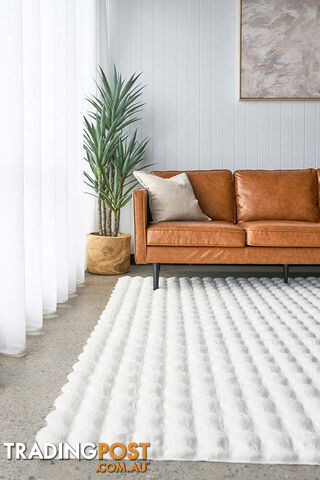 Bubble White - Machine Washable Rug 220X150CM  - BUB-WHITE-220X150