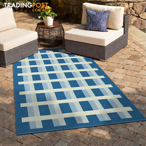 Vista Lattice Blue Rug 200X80CM - VTA-LAT-BLUE-200X80