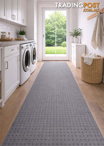 Roma Dots Grey Black Hallway Runner 80CM Wide 3.5M - MOS JAZZ GREY BLACK 80CM