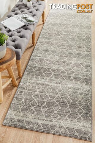 Evoke Remy Silver Transitional Runner Rug 300X80CM  - EVO-257-SIL-300X80