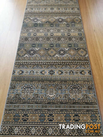 Afghan Wedgwood Blue Hallway Runner 80CM Wide 13.5M 