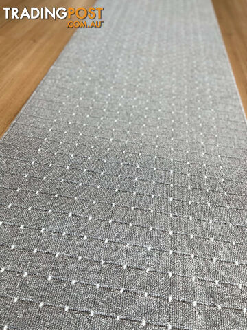 Roma Dots Grey Hallway Runner 80CM Wide 8M - MOS JAZZ GREY WHITE 80CM