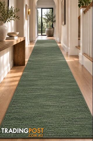 Nori Green Hallway Runner 80CM Wide 5M